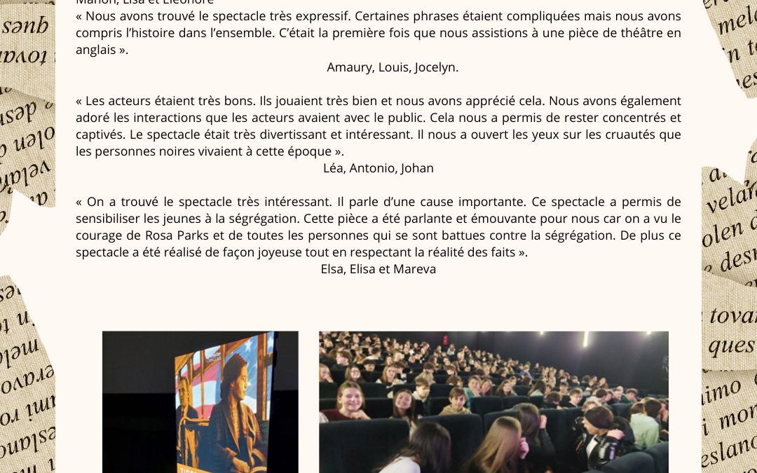 Théâtre en anglais : Rosa Parks, Tired of Giving In