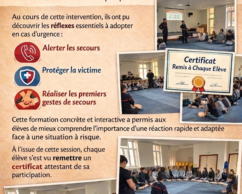 Formation aux gestes qui sauvent chez les 4E !