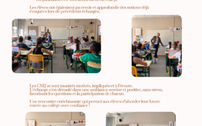 Intervention du chef d’établissement auprès des CM2