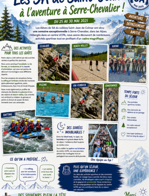 L&rsquo;aventure au Serre-Chevalier avec les 5e