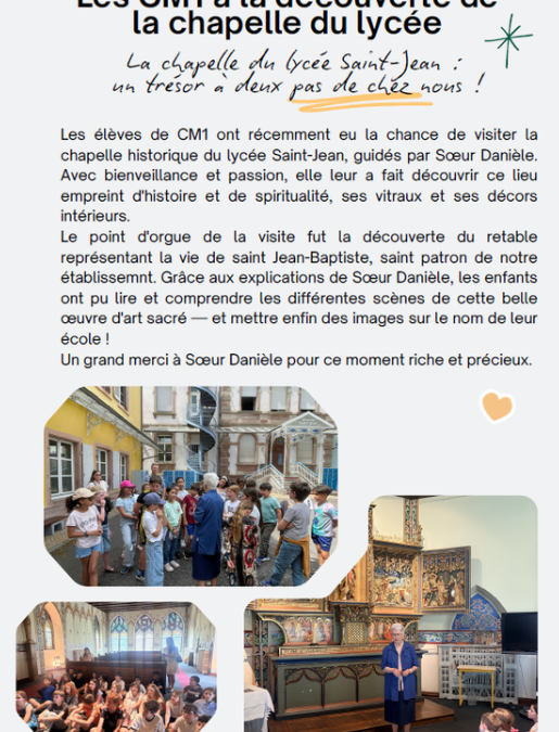 Les CM1 découvre la chapelle du lycée