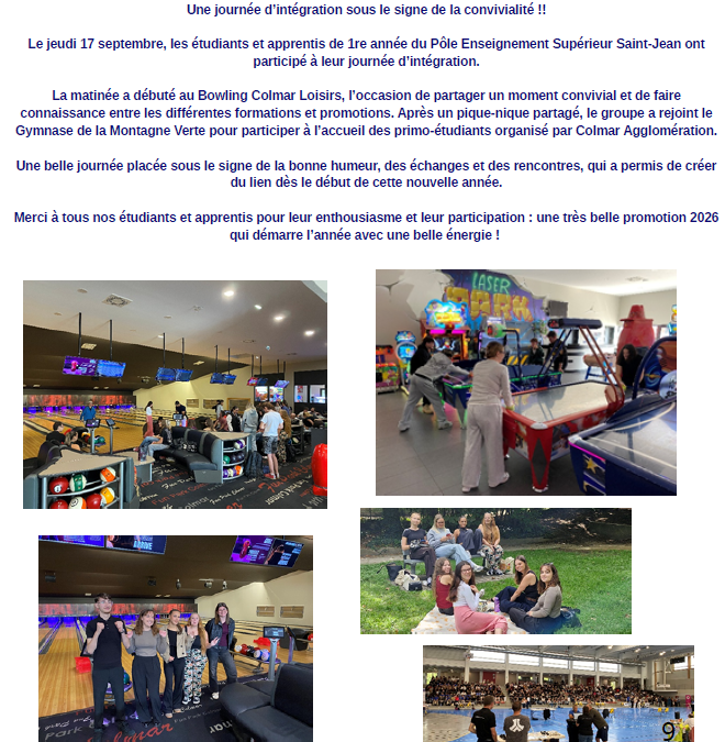 Journée d&rsquo;intégration des BTS