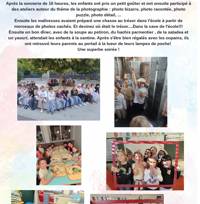 Une soirée à l&rsquo;école pour les Cycle II