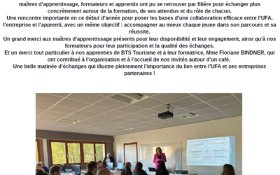 Rencontre avec les maîtres d’apprentissage